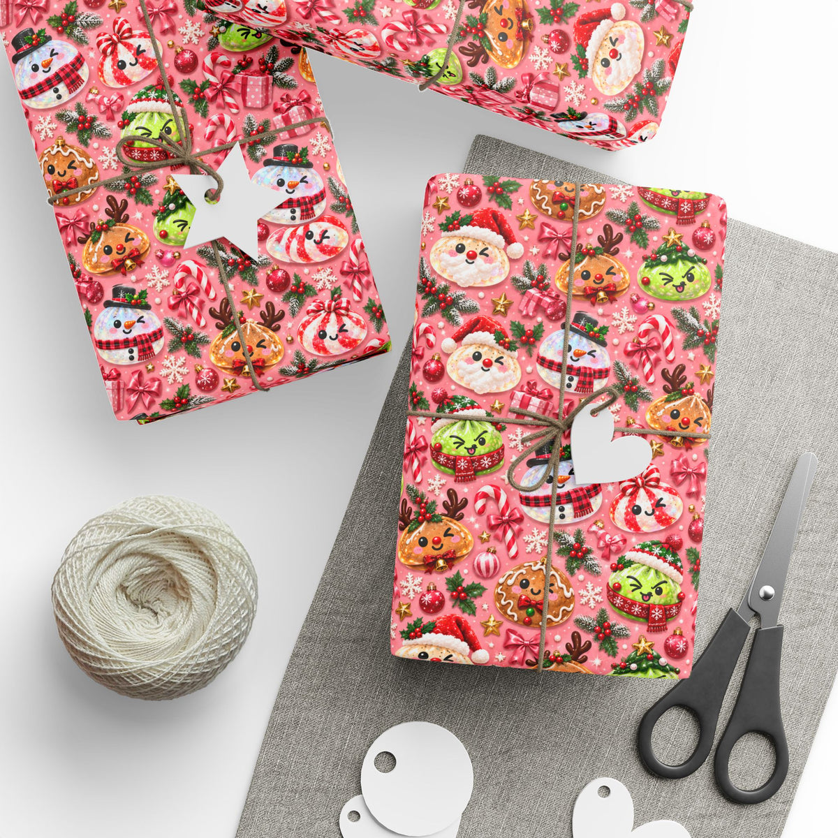 Christmas Dumpling Squishy Pink Wrapping Papers