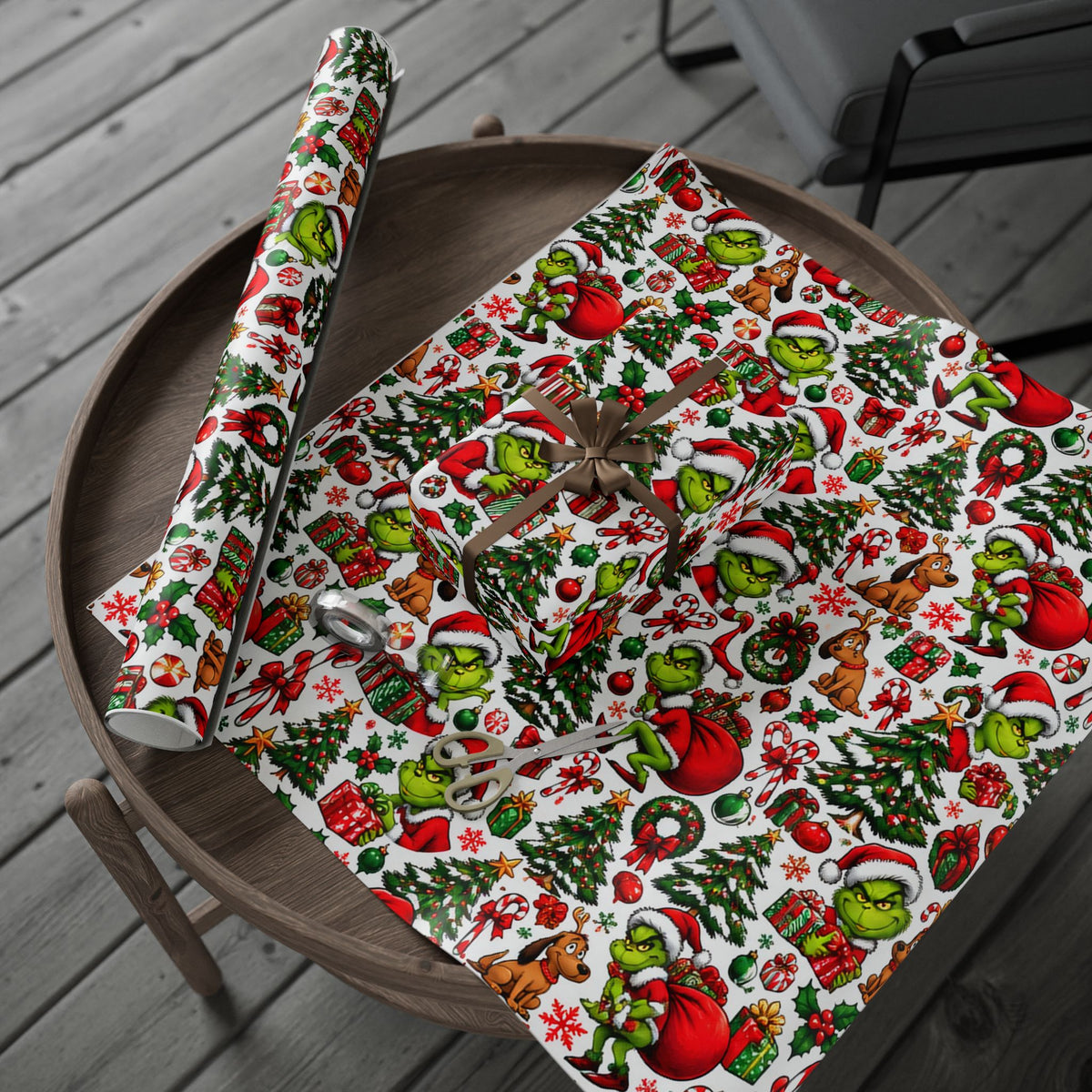 Green & Hairy Christmas Pattern Wrapping Paper Roll