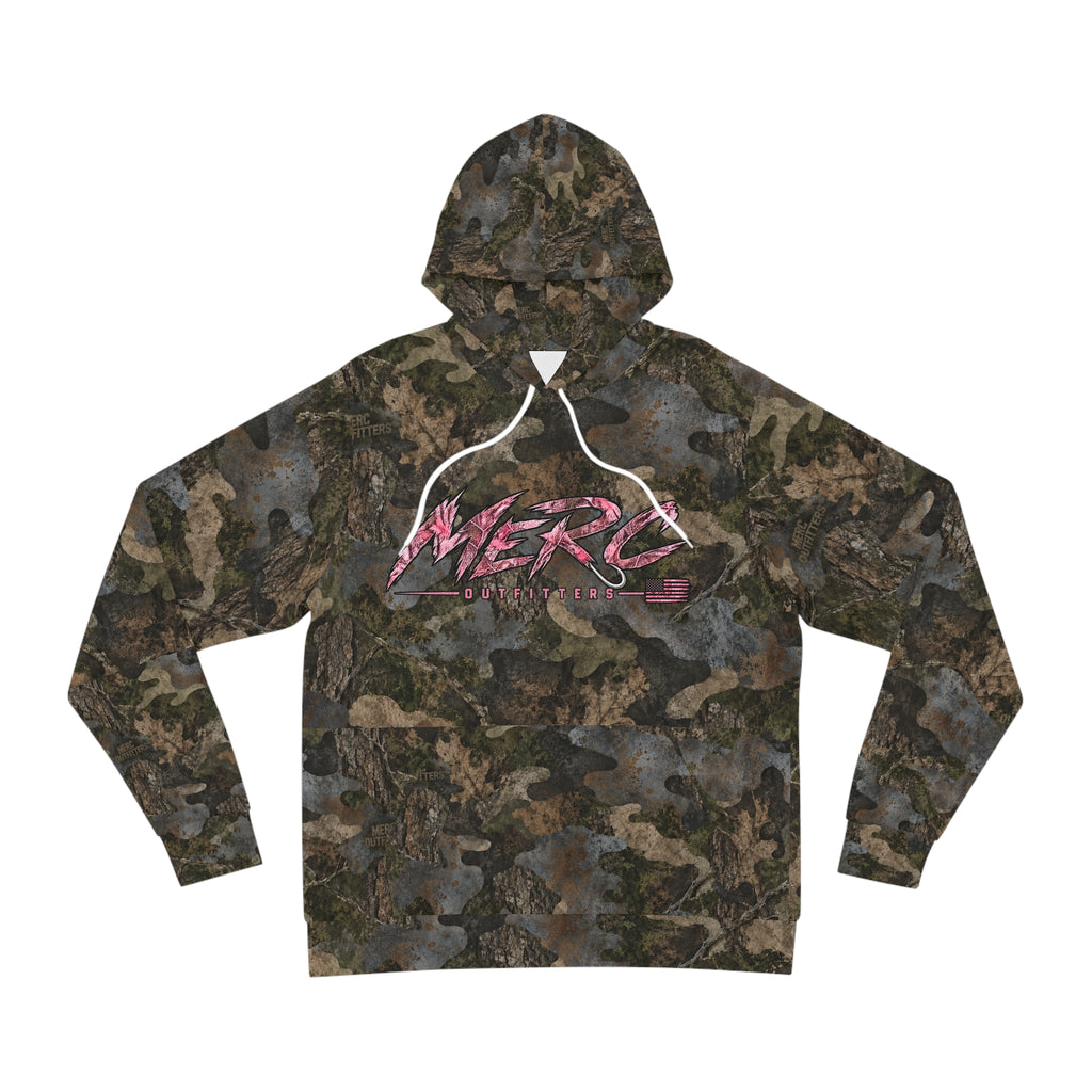 Unisex Pink Retro Script Camo Hoodie