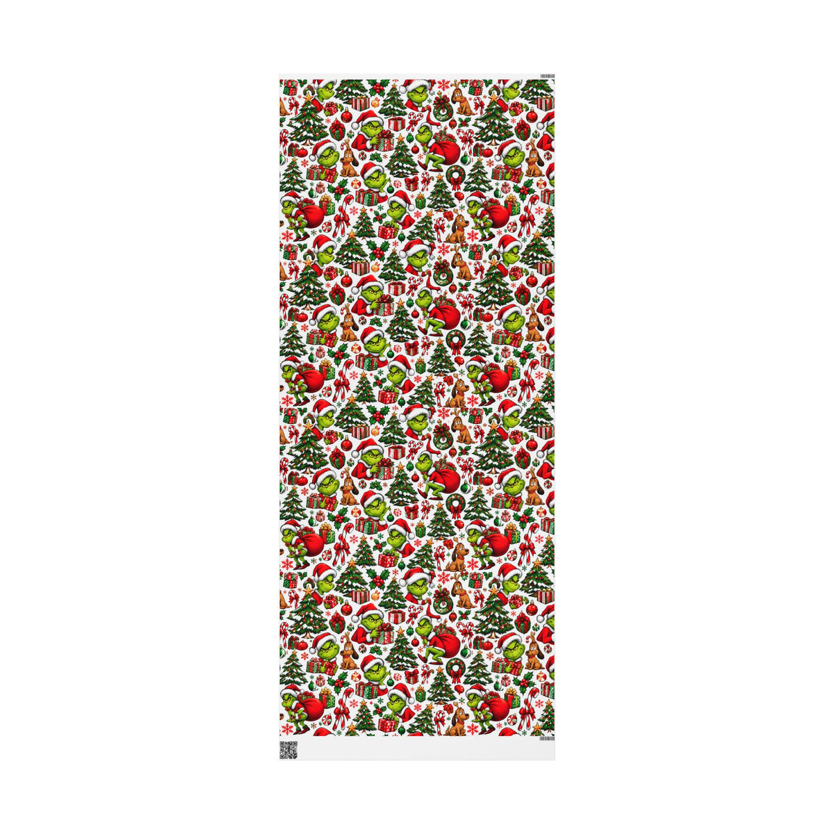Green & Hairy Christmas Pattern Wrapping Paper Roll